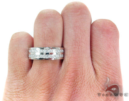 2 Row White Gold Round Cut Prong Diamond Wedding Ring 25181 - Image 7