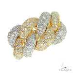 2 Tone 14K Gold Puffy Diamond Cuban Ring 66942 - Image 1