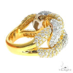 2 Tone 14K Gold Puffy Diamond Cuban Ring 66942 - Image 3