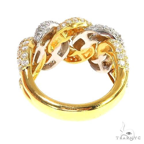 2 Tone 14K Gold Puffy Diamond Cuban Ring 66942 - Image 4