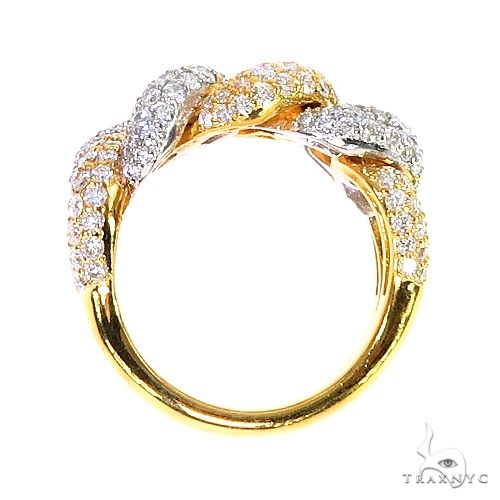 2 Tone 14K Gold Puffy Diamond Cuban Ring 66942 - Image 5