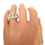 2 Tone 14K Gold Puffy Diamond Cuban Ring 66942 - Image 6