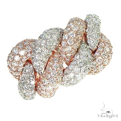 2 Tone 14K Gold Puffy Diamond Cuban Ring 66943 - Image 1