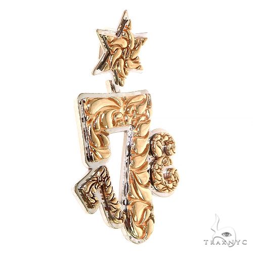 2 Tone Gold '773' Pendant With Jewish Star 68664 - Image 2