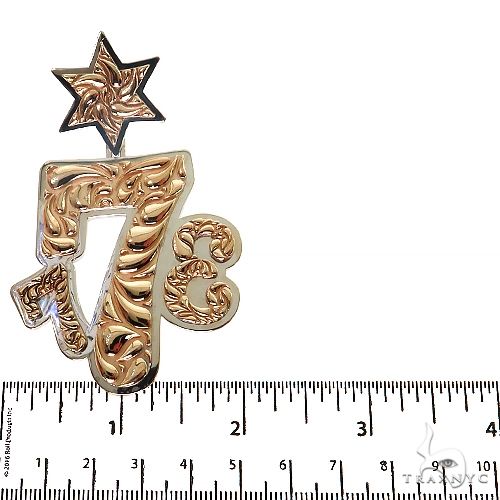 2 Tone Gold '773' Pendant With Jewish Star 68664 - Image 5