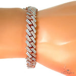 2 Tone Prong Set Diamond Cuban Bracelet 66926 - Image 5