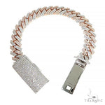 2 Tone Prong Set Diamond Cuban Bracelet 66928 - Image 3