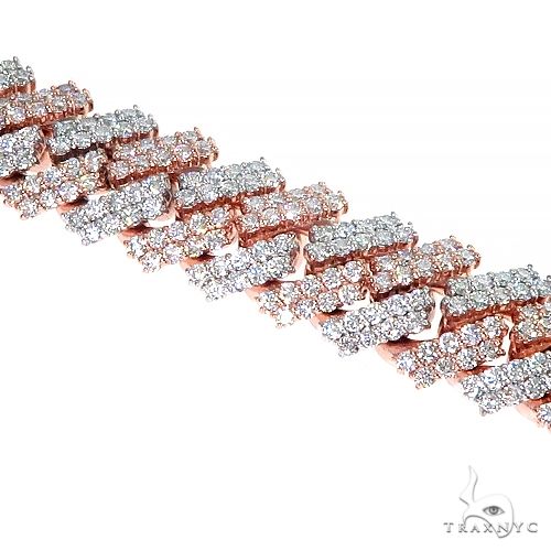 2 Tone Prong Set Diamond Cuban Bracelet 66928 - Image 4