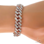 2 Tone Prong Set Diamond Cuban Bracelet 66928 - Image 5