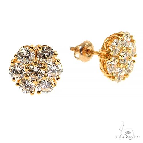 20 PT Diamond Flower Earrings (Lab) 68210 - Image 2