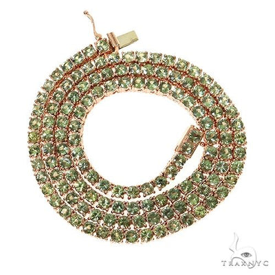 20 Pointer Green Sapphire Tennis Chain 67608 - Image 1
