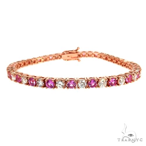 20 Pointer Pink Sapphire Diamond Tennis Bracelet 67814 - Image 1