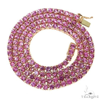 20 Pointer Pink Sapphire Tennis Chain 67609 - Image 1