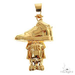 22K Gold Sneaker Head Pendant 67938 - Image 1