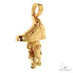 22K Gold Sneaker Head Pendant 67938 - Image 2