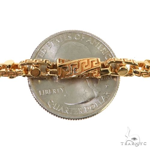 22K Yellow Gold Solid Greek Key Link Chain 26 Inches 5.5mm   67689 - Image 5