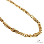 22K Yellow Gold Solid Greek Key Links Chain 28 Inches 7.5mm   67154 - Image 1