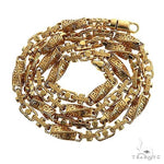 22K Yellow Gold Solid Greek Key Links Chain 28 Inches 7.5mm   67154 - Image 3