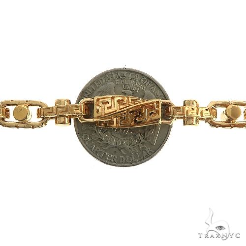 22K Yellow Gold Solid Greek Key Links Chain 28 Inches 7.5mm   67154 - Image 4