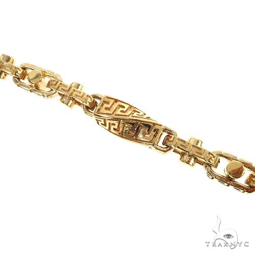22K Yellow Gold Solid Greek Key Links Chain 28 Inches 7.5mm   67154 - Image 5