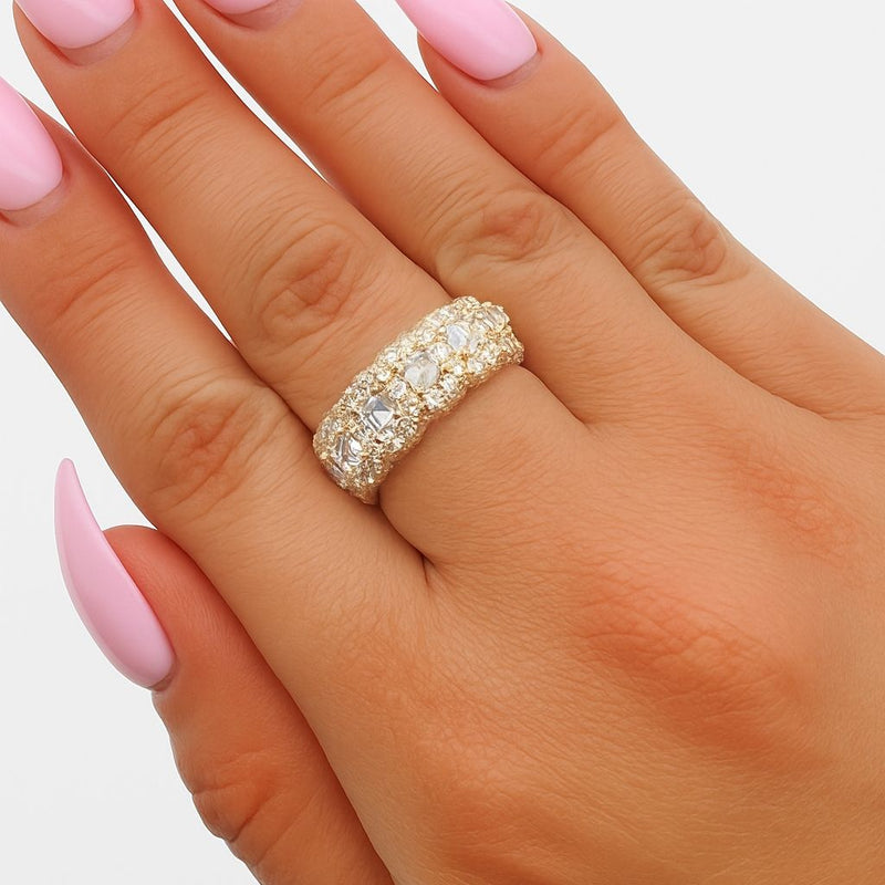 25 Pointer Upside Down Asscher Diamond Band 70833 - Image 7