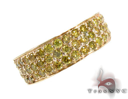 3 Row Canary Color Diamond Ring 2 28462 - Image 1