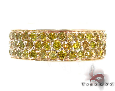 3 Row Canary Color Diamond Ring 2 28462 - Image 2