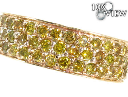 3 Row Canary Color Diamond Ring 2 28462 - Image 3