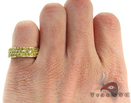 3 Row Canary Color Diamond Ring 2 28462 - Image 6