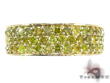 3 Row Canary Color Diamond Ring 24664 - Image 2