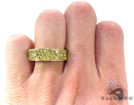 3 Row Canary Color Diamond Ring 24664 - Image 6