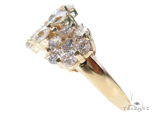 3 Row Chrysanthemum Diamond Ring 40827 - Image 4