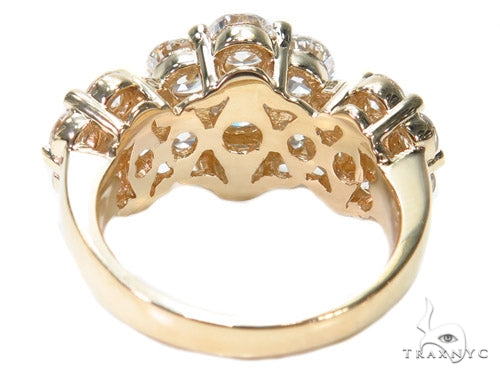 3 Row Chrysanthemum Diamond Ring 40827 - Image 5