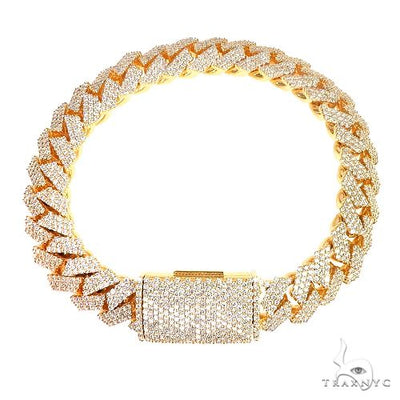 3 Row Prong Set Diamond Cuban Bracelet 69872 - Image 1