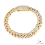 3 Row Prong Set Diamond Cuban Bracelet 69872 - Image 2