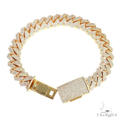 3 Row Prong Set Diamond Cuban Bracelet 69872 - Image 3