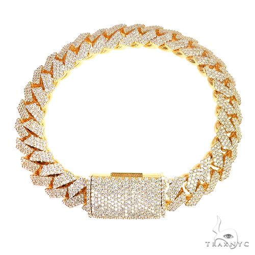 3 Row Prong Set Diamond Cuban Bracelet 66887 - Image 1