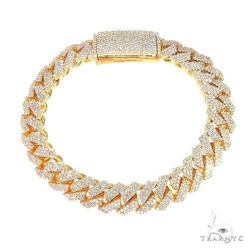 3 Row Prong Set Diamond Cuban Bracelet 66887 - Image 2