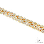 3 Row Prong Set Diamond Cuban Bracelet 66887 - Image 4