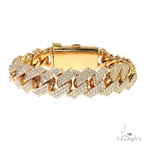 3 Row Prong Set Diamond Cuban Bracelet 67151 - Image 1