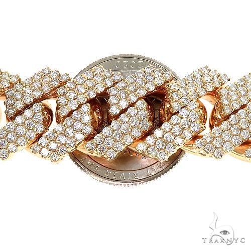 3 Row Prong Set Diamond Cuban Bracelet 67151 - Image 4