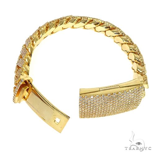 3 Row Prong Set Diamond Cuban Bracelet  67173 - Image 5