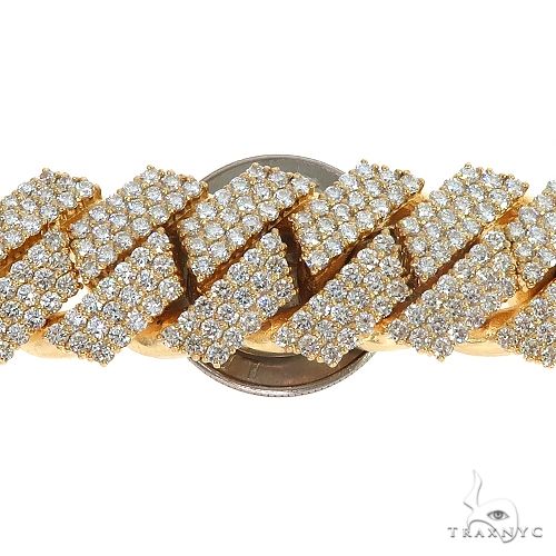 3 Row Prong Set Diamond Cuban Bracelet  67173 - Image 6