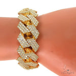 3 Row Prong Set Diamond Cuban Bracelet  67173 - Image 7