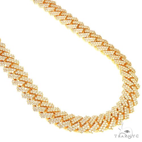 2  Row Prong Set Diamond Cuban Chain 66885 - Image 2