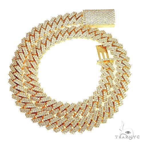 2  Row Prong Set Diamond Cuban Chain 66885 - Image 3