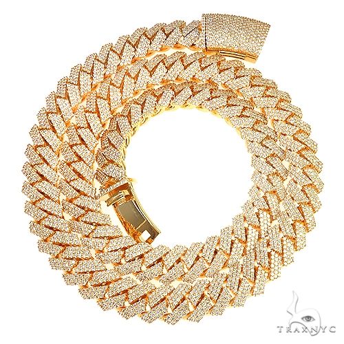 3 Row Prong Set Diamond Cuban Chain 66886 - Image 3