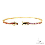 3.5 Pointer Rainbow Sapphire Tennis Bracelet 68571 - Image 2