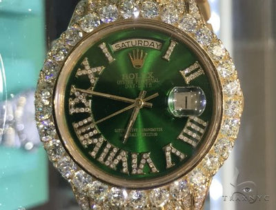 36mm Fully Iced 18K Yellow Gold Presidential Rolex Watch 63899 - Image 1