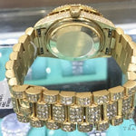 36mm Fully Iced 18K Yellow Gold Presidential Rolex Watch 63899 - Image 4